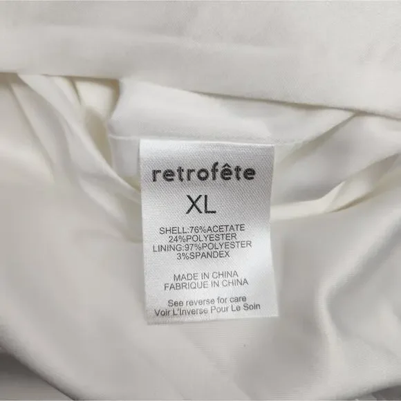 Retrofete Saige Double Breasted Blazer in Ivory Size XL NWT Satin Gold Button - Picture 13 of 14